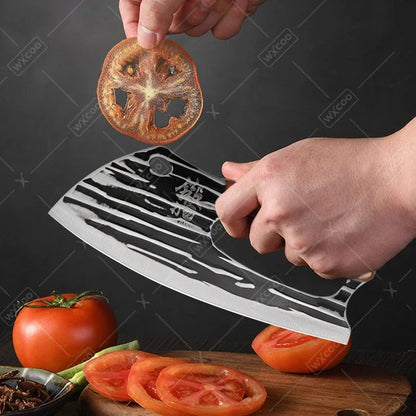 WXCOO Handmade Forged Knife Butcher Cleaver Knife Meat Cutting Japanese Kitchen Pork Bone Shaving Knives Boning Knife