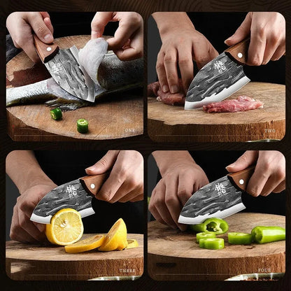 3-Piece Multi-Purpose Kitchen Knife Set - Serrated Utility Knives for Meat and Vegetable Slicing, girly kitchenware