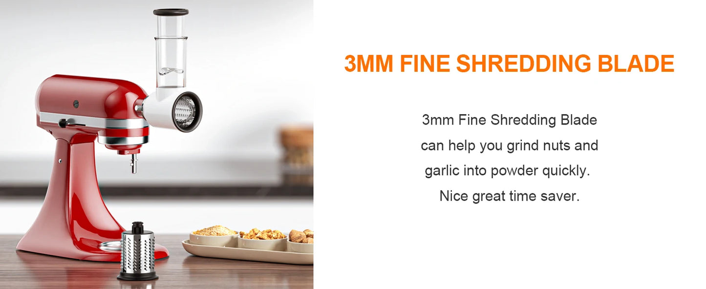Meat Grinder and Slicer Shredder Attachments for KitchenAid Stand Mixer 2 Piece Set with Sausage Stuffer Tubes