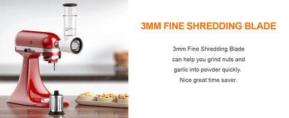 Meat Grinder and Slicer Shredder Attachments for KitchenAid Stand Mixer 2 Piece Set with Sausage Stuffer Tubes