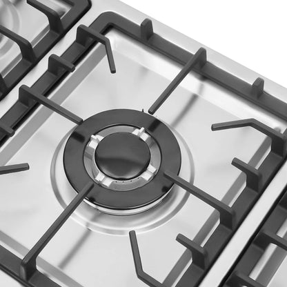 5 Burner Built-in Gas Cooktop Stainless Steel Gas Propane 83*47cm To Clean Gas Cooking Natural Gas Built-In Installation Precise