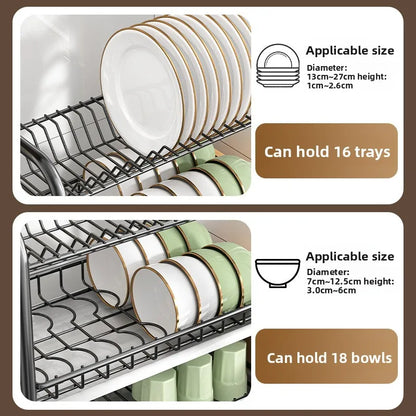Dish Storage Rack Kitchen Shelf Dish Drain Rack Bowl Rack Cupboard Chopsticks Storage Box