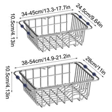 Stainless Steel Telescopic Sink Drain Rack Non-Slip Dish Drying Kitchen Bathroom Countertop Organizer Rack for Household Use