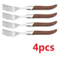 2/4/6/10pcs 8.25inch Laguiole Steak Knives Wood Cutlery Tableware Korean Japanese Dinnerware Rose Wooden Handle Dinner Forks