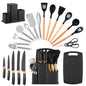 19Pcs Kitchen Utensils Set with Knife & Cutting Board, Silicone Cooking Tools with Storage Holder