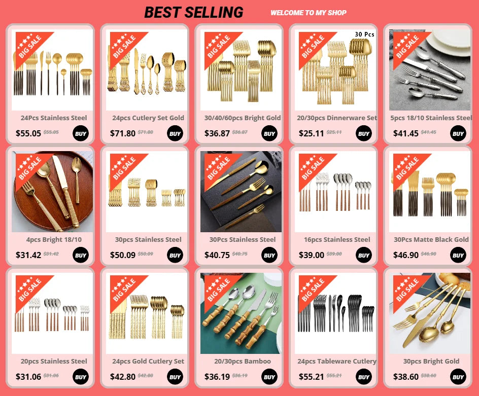 20/30pcs Flatware Set Stainless Steel Plastics Marbling Handle Cutlery Tableware Knife Fork Spoon Dishwasher Safe Dinnerware