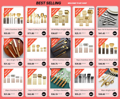 20/30pcs Flatware Set Stainless Steel Plastics Marbling Handle Cutlery Tableware Knife Fork Spoon Dishwasher Safe Dinnerware