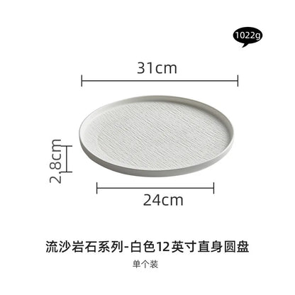 Black and white ceramic tableware, plates, plates, household eating bowls, soup bowls, high-end luxury Japanese tableware sets.