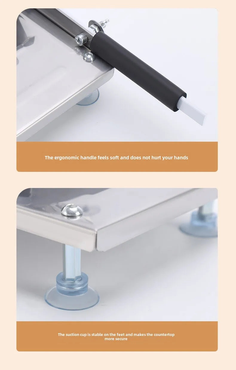 Multi-Functional Manual Meat Slicer - Stainless Steel Home & Commercial Slicing Machine for Lamb, Beef & Frozen Meat Cuts
