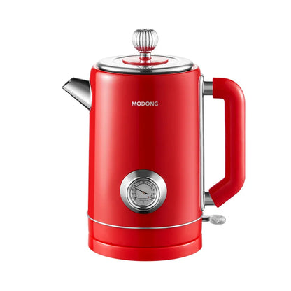 1500W Vintage Electric Kettle 304 stainless steel Fast Heating Water Boiler With Thermometer Home Water Boiling Cooking Pot 1.8L