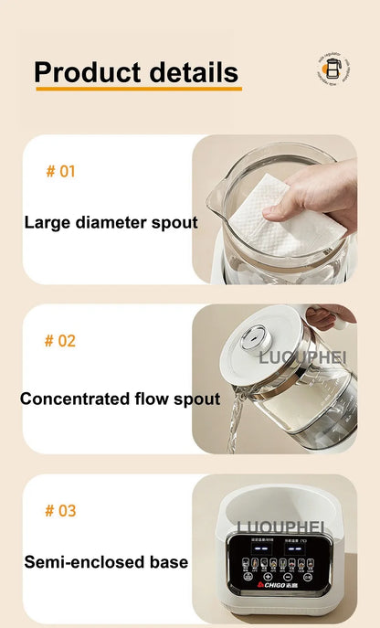 1.5L Electric Kettle Home Health Kettle Multifunctional Milk Regulator Temperature Control Flower Tea Kettle Auto Keep Warm 800W