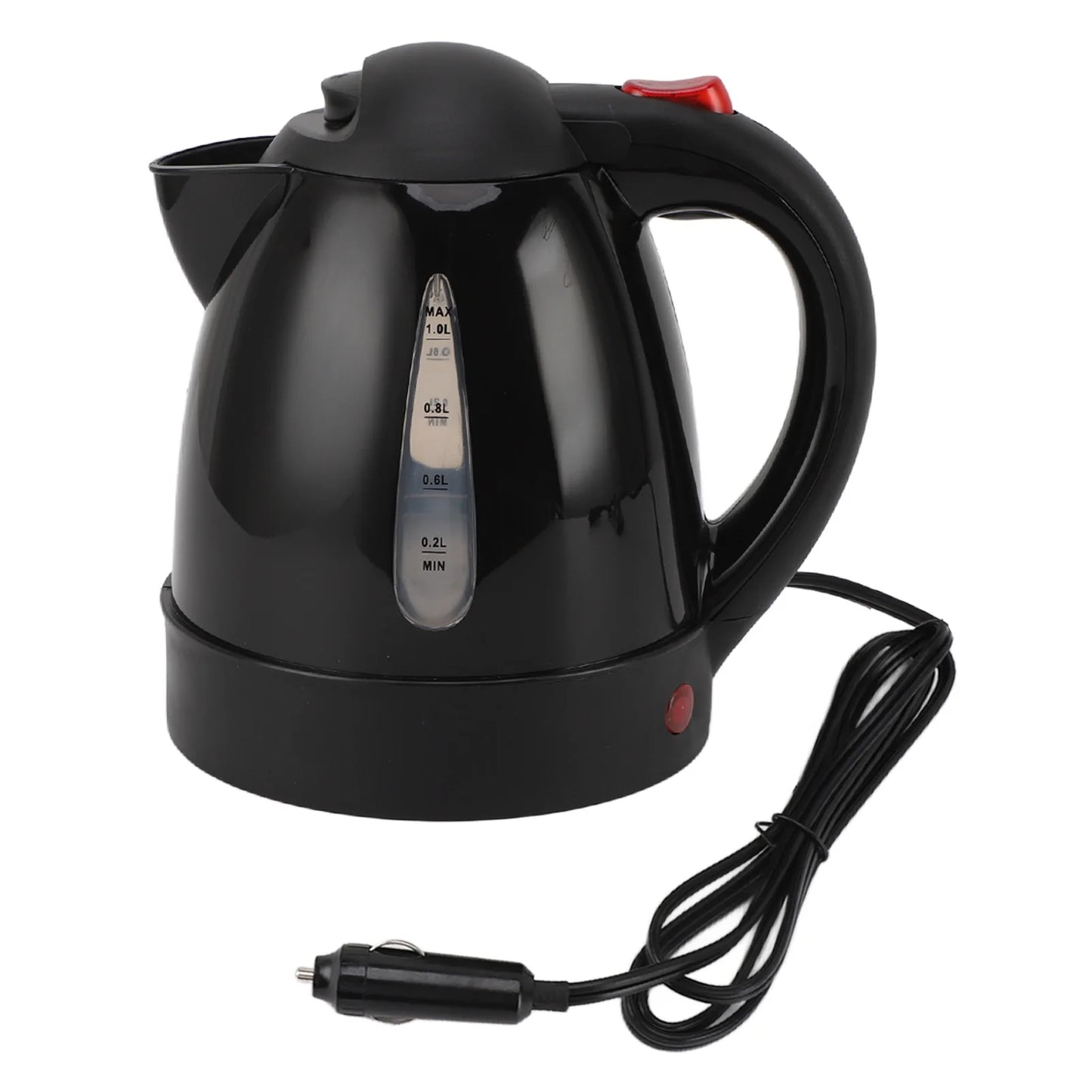 250W Portable Car Electric Kettle with Cigarette Lighter Road Trip 24V Truck Heated Water Tea Coffee Kettle Auto Shut Off 1000ml