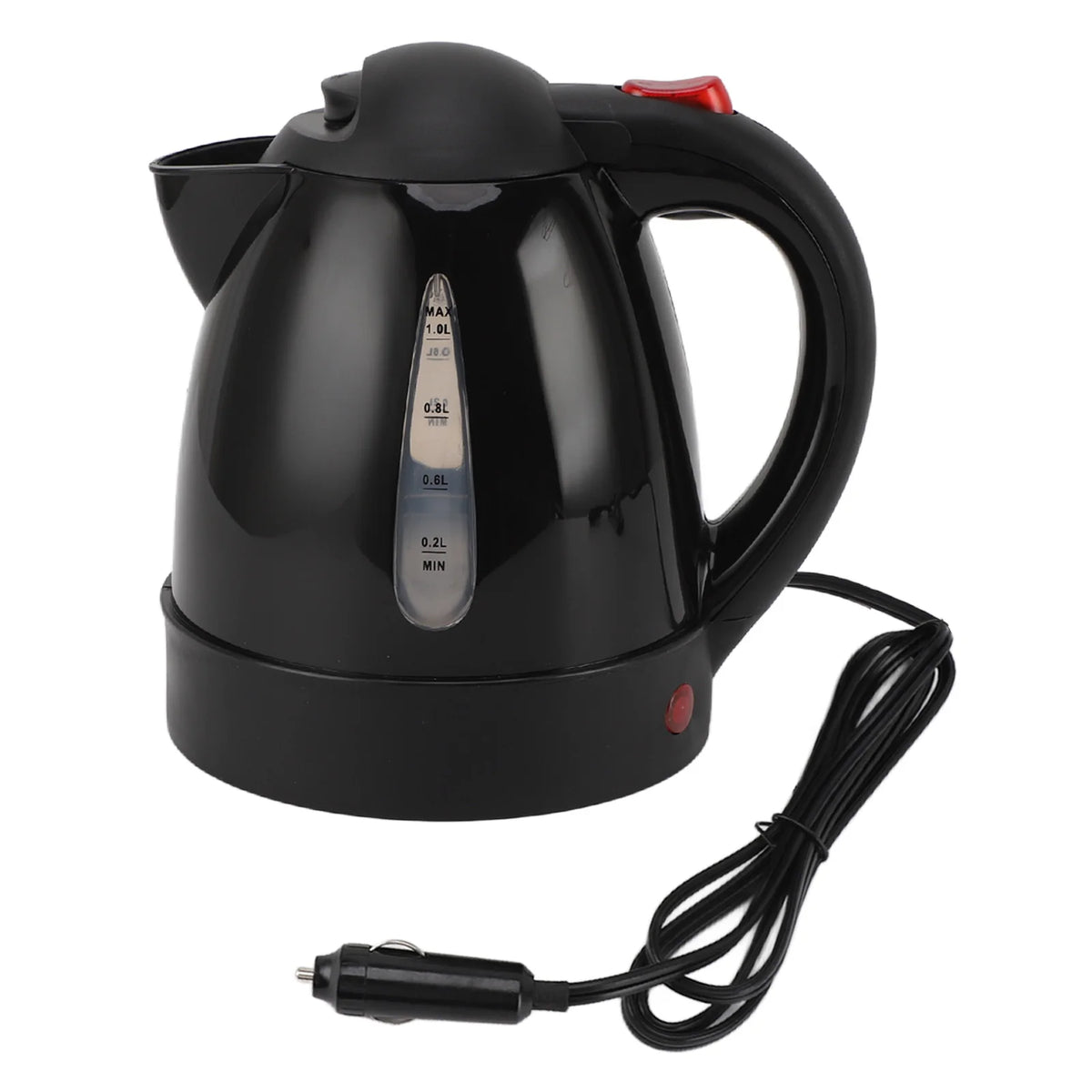 250W Portable Car Electric Kettle with Cigarette Lighter Road Trip 24V Truck Heated Water Tea Coffee Kettle Auto Shut Off 1000ml