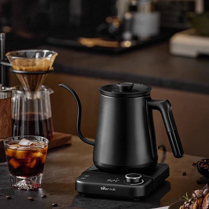 Bear Gooseneck Kettle Stainless Steel Household Electric Kettle Hand Brewed Coffee Kettle Fine Spout Teapot