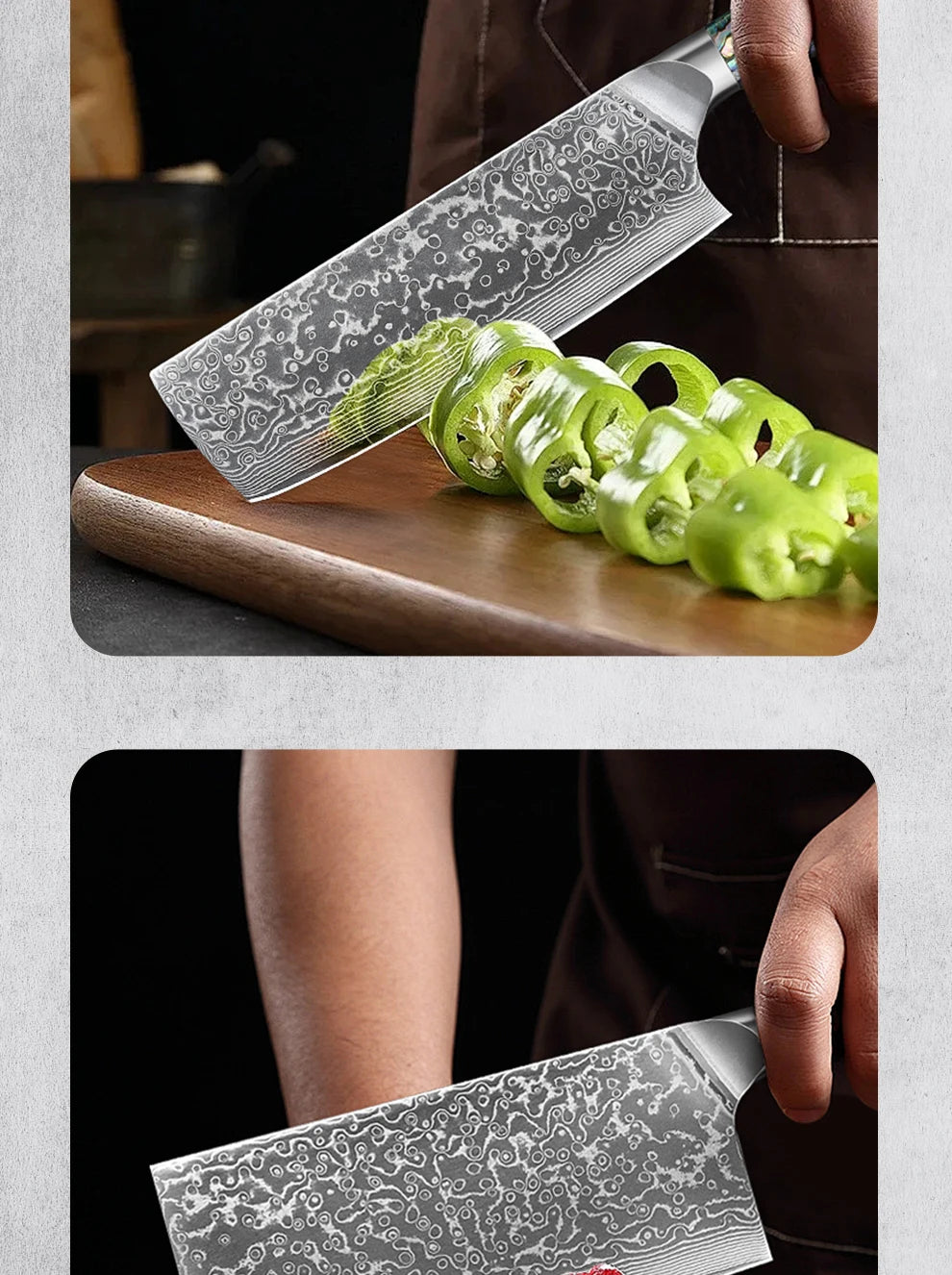 1-7 PCS Kitchen Chef Knife Set Super Sharp Japanese Damascus Steel knife Professional Meat knife Premium Kitchen cooking tools