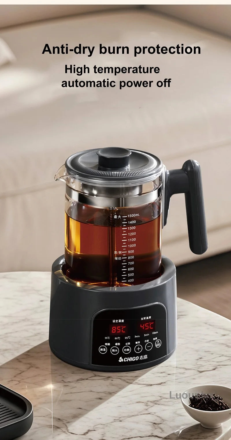 220V Health Kettle Temperature Control Pu'er Steam Teapot Baby 72h Constant Temperature Glass Milk Pot 1.5L Electric Kettle