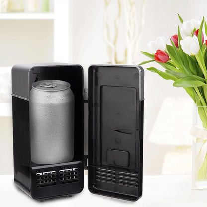 1Pc Mini USB Refrigerator Office Mini Heating And Cooling Dual Use Portable Refrigerator Drink Cooler