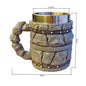Nordic Viking Rough Stone Beer Mug Medieval Norse Mythology-style Beer Mug Resin Outer Men Birthday Father's Day Bar Decor Gift