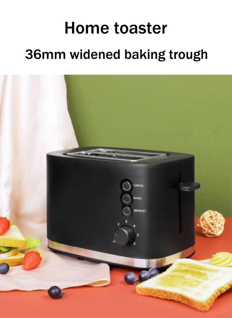 110V/220V Electric Toaster Automatic Bread Baking Machine Stainless steel Household Breakfast Toast Oven Sandwich Grill 2 Slice