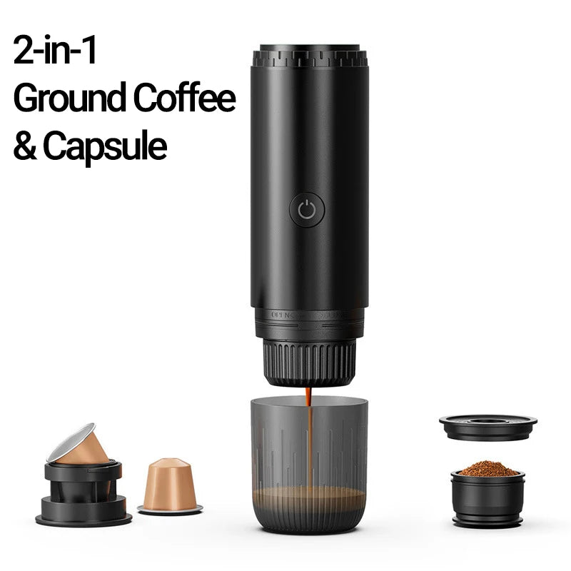 Portable Espresso Coffee Machine 3-in-1 Capsule Coffee Maker for Car Home Camping - Compact Travel Espresso Machine
