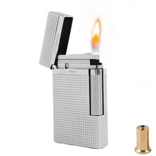 JT.Dunant Lighter Ding Sound Brass Metal Refillable Butane Cigar Cigarette Lighters Fuel Men Smoking Accessory