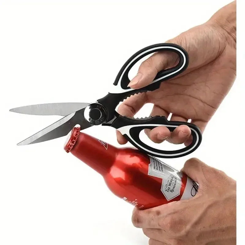 Multifunctional Stainless Steel Kitchen Scissors Heavy Duty for Cutting Bones Vegetables Opening Bottles Cracking Nuts