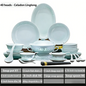Celadon Dinnerware Set 22/40/70pcs Linglong Ceramics Dish Sets Full Set Luxury China Tableware Set For 4/6/10 Persons Dinner Set