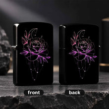 Neon Glow Crescent Moon Rose Lighter, Aesthetic Magenta Line Art Celestial Floral Pattern, Delicate Hangingcharm Decor, Stylish Portable Accessory For Daily Use, Gifting, Outdoor Camping And All Occasions, Smooth Touch A Humo