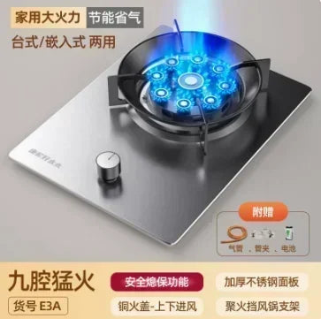 New for home kitchens Large Flame Single Burner Gas Stove for Natural LPG, with Cooktop gas cooker