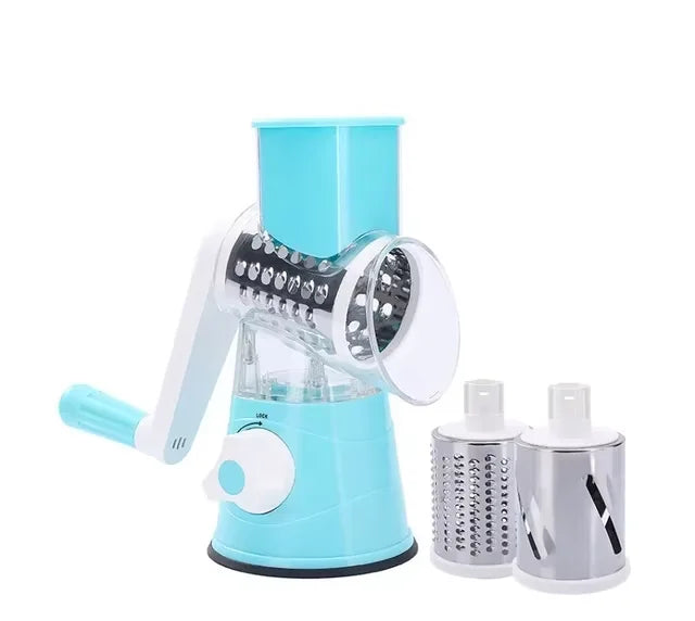 3in1 Rotary Vegetable Slicer Multifunctional Handheld Grater with 3 Sharp Rollers Cheese Shredder Kitchen Tool Cheese Chopper