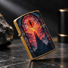 Creative Stained Glass Style Eye Of Sauron & Dark Tower Themed Lighter, Artistic Aesthetic Portable Accessory For Daily Use, Outdoor Camping, Lighting Candles Incense, Unique Exquisite Gift For Fantasy Art Fans, Multi-Scenari