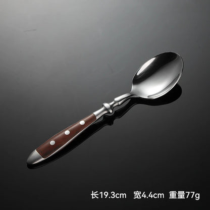 6-piece stainless steel tableware set, including knife fork and spoon set, kitchen knife and dining utensils such as steak knife