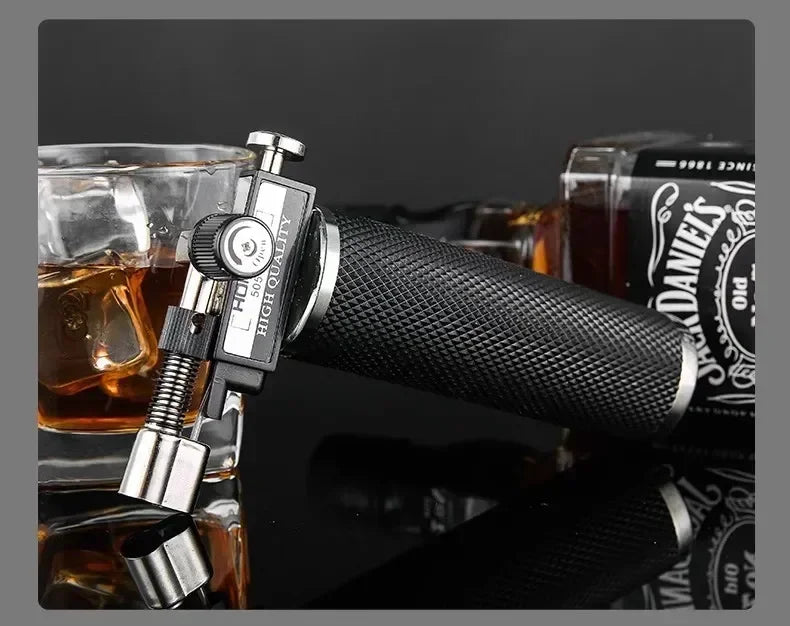 HONEST Double Flame Welding Gun Gas Torch Lighter Safety Lock Switch Jet Fire Open Fire Switching BBQ Kitchen Cigar Lighters