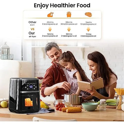 Air Fryer Oven - 5 Quart Digital Air Fryer with 8 Cooking Presets, Visible Cooking Window, LCD Touch Screen, Nonstick Dishwashe