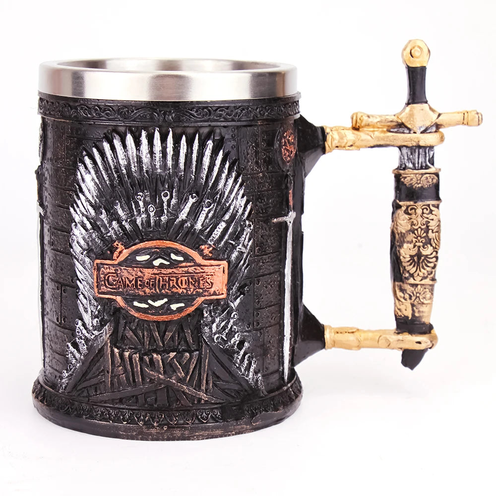 GOT Mug Goblet Stainless Steel Resin 3D Beer Tankard Wine Glass Mugs 600ml 400ml 200ml Party Drinkware Decoration Christmas Gift