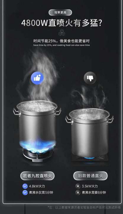 Can Be Turned up Timing Fierce Fire Gas Double Burner Household Gas Furnace Natural Liquefied Petroleum Gas Stove Embedded