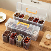 7-Piece Lidded Sealed Spice Container Set (1L+6S) - PP Food-Safe, Removable Divided Jars for Spices, Herbs & Kitchen Organizing
