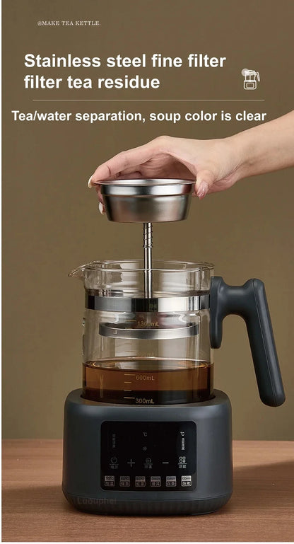 1.3L Electric Kettle With Filter Smart Health Pot Office Temperature Control Glass Flower Teapot Home Tea Maker Auto Thermos