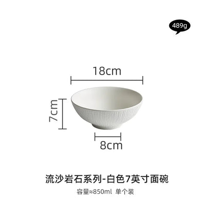Black and white ceramic tableware, plates, plates, household eating bowls, soup bowls, high-end luxury Japanese tableware sets.