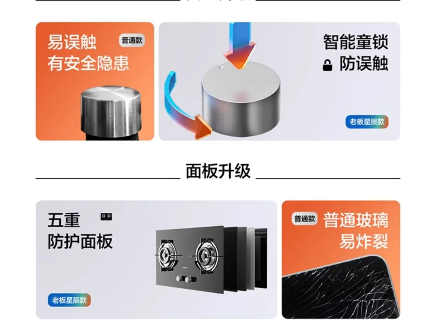 Boss Xingchen series 20B2A natural gas stove household double stove fire liquefied gas stove