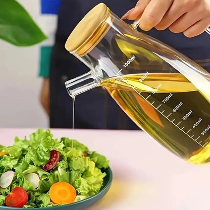 New Food-grade Oil Dispenser Bottle Large Capacity 900/1000ML Oil Storage Container Leak-Proof Glass Oil Pot Kitchen Tools