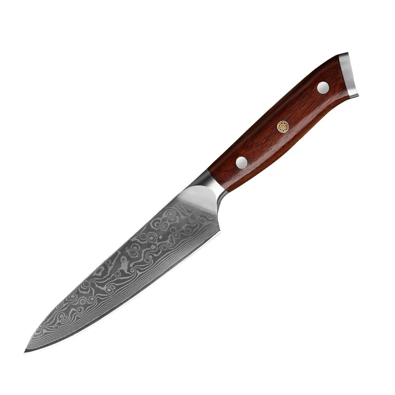 1/3PCS Kitchen Knife Sets Japanese Forged Damascus Steel Chef Santoku Knives Stainless Steel Rosewood Handle