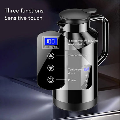 1500ML Car Hot Kettle Portable Water Heater Auto 12V 24V for Tea Coffee Stainless Steel Display with Cigarette Lighter Plug