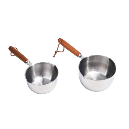 1pc 150/300/500ML Stainless Steel Mini Frying Pan Hot Oil Pan Hot Sauce Small Pot Cooking Butter Melting Pot Kitchen Supplies