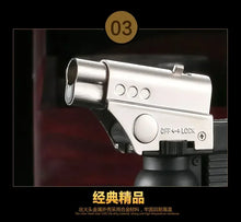 HONEST Creative Double Flame Welding Gun Gas Lighter Safety Lock Switch Jet Fire Open Fire Switching BBQ Kitchen Cigar Lighters