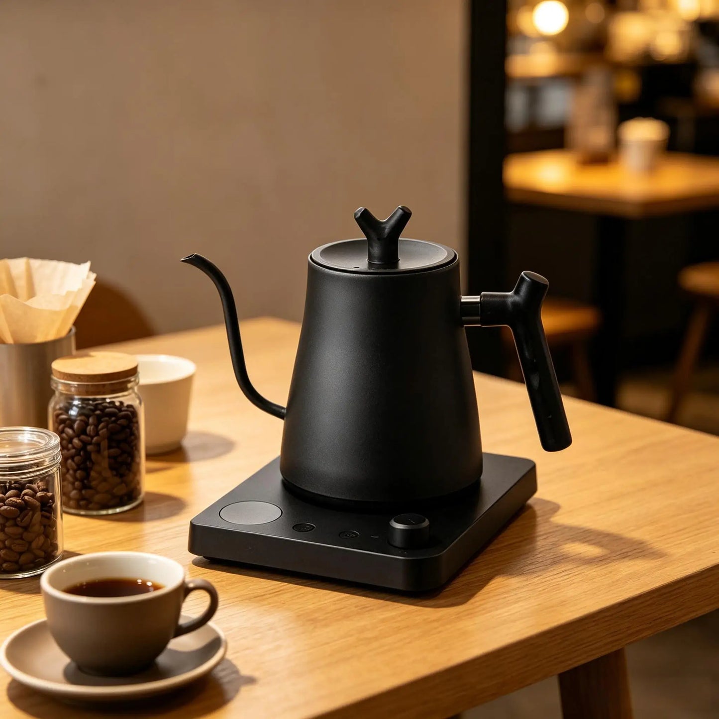 1L1000ML Smart Temperature Control Kettle - Auto Shut-Off & Boil-Dry Protection - Stainless Steel Pour-Over Coffee & Tea