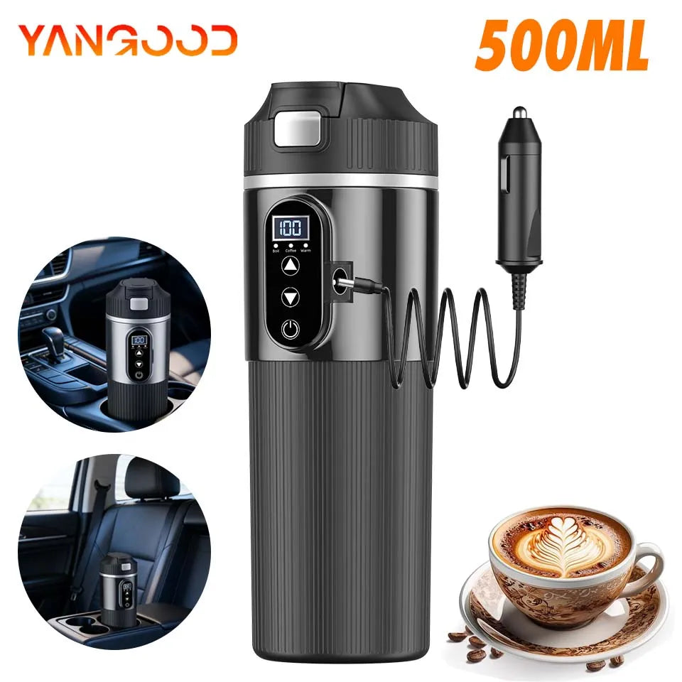 12V/24V Car Kettle Portable Electric Travel Kettle Car Heater 500ML Hot Water Boiler Small Hot Water Heater For Tea Coffee Milk