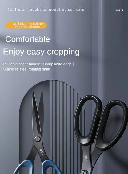 Deli 210/175mm Black Stainless Steel Scissors Business Office Stationery Home Tailor Shears Kitchen Knife Cutter Cutting Tool