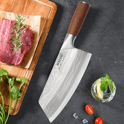 WXCOO Stainless Steel Japanese Knife 7Inch Kitchen Knife Ergonomic Wood Handle Santoku Knives for Cooking Kitchen Accessories
