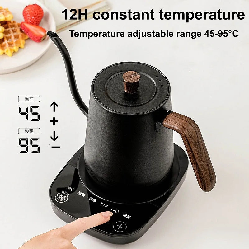 110V/220V Electric Kettle Temperature Control Teapot 304 Stainless Steel Long Mouth Gooseneck Coffee Auto Keep Warm 800ml